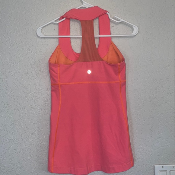 lululemon athletica Tops - LuluLemon Square Racerback Tank Pink/Orange Size 6